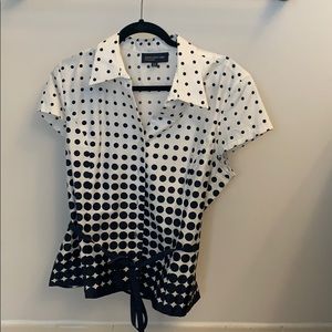 Blue and white blouse